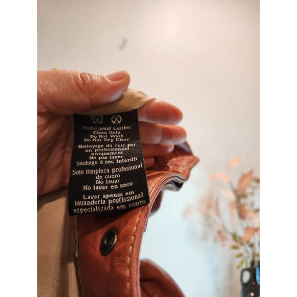 Harley-Davidson Women's Leather Jacket Brown‎ Beaded Wings Size L Vintage 2006 - Picture 6 of 10